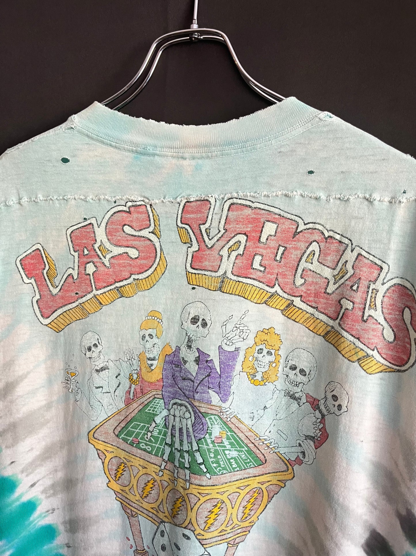 1991 Liquid Blue Grateful Dead Thrashed Poker Tie Dye Tee