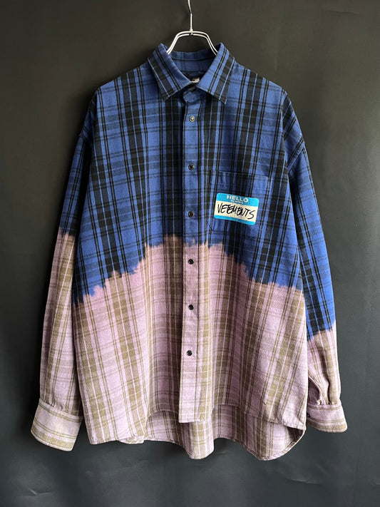 SS23 Vetements Name Tag Bleached Flannel