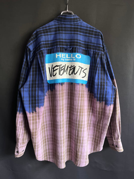SS23 Vetements Name Tag Bleached Flannel