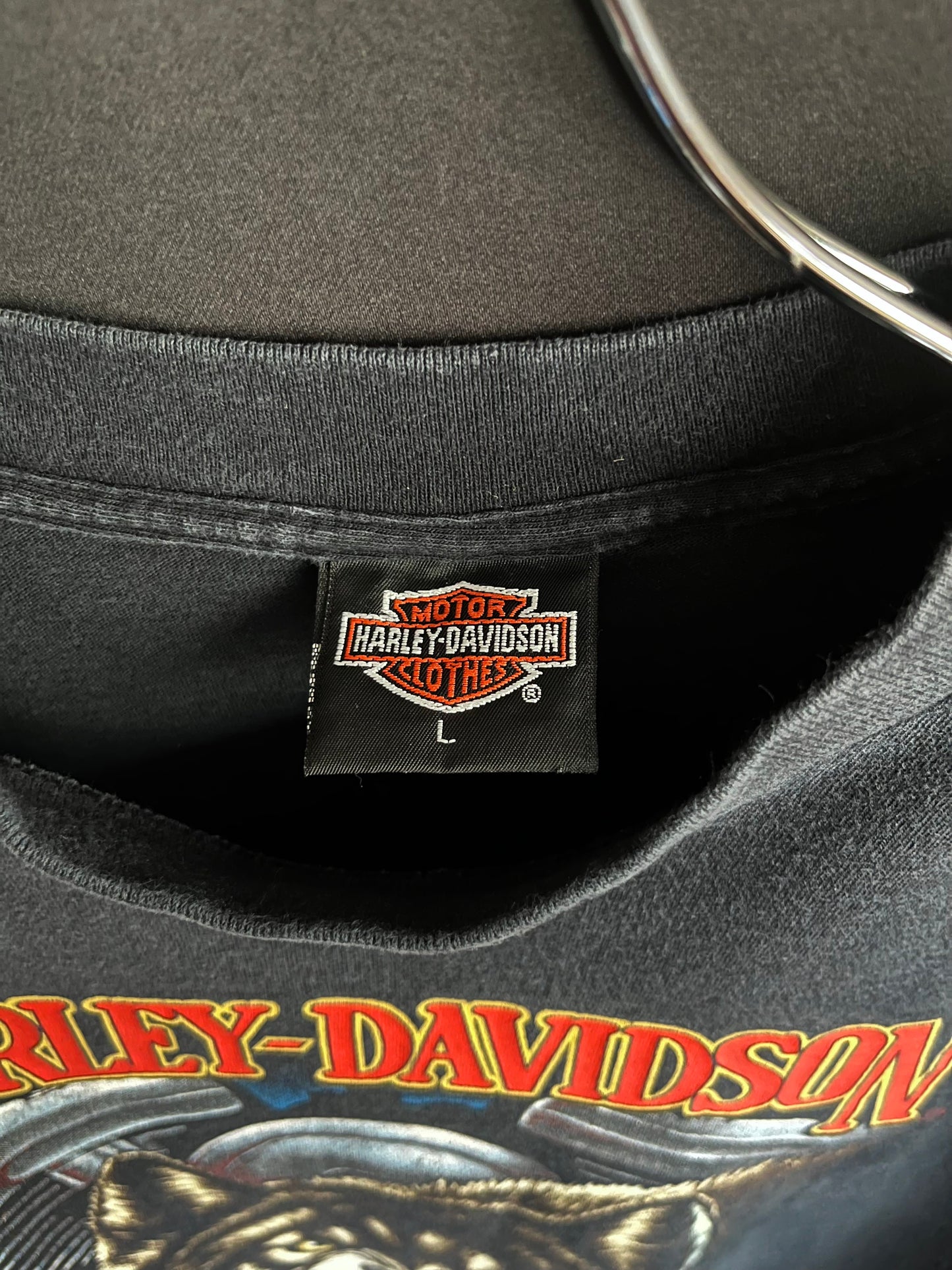1991 3D Emblem Harley Davidson Wolf Tee