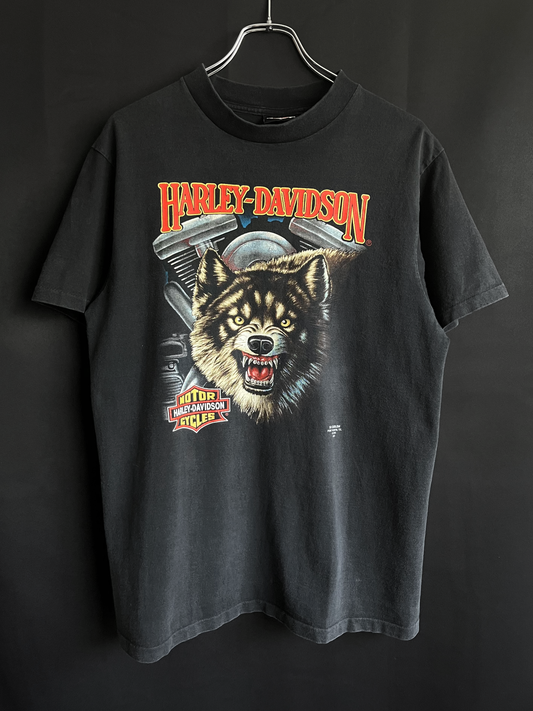 1991 3D Emblem Harley Davidson Wolf Tee